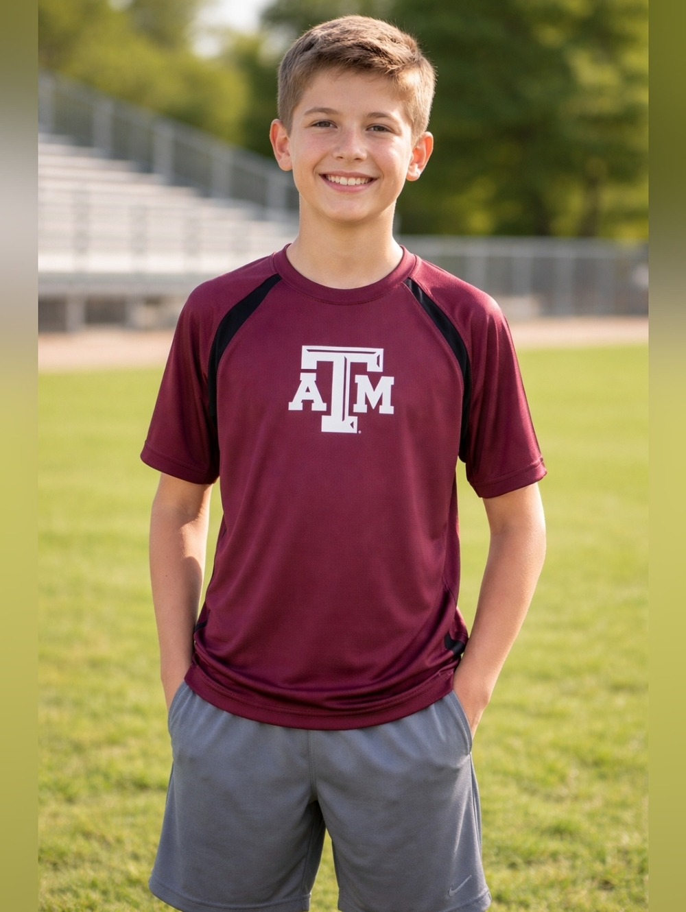 Texas A&M Aggies Youth XL 14/16 Maroon Athletic Shirt Short Sleeve Game Day